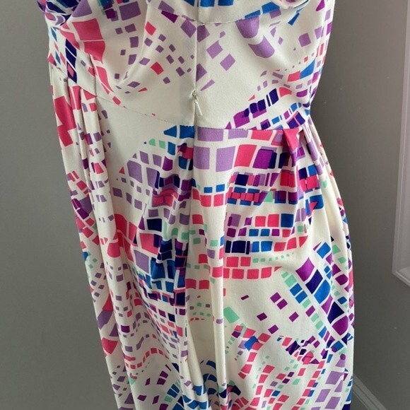 Vintage Morgan McFeeters Pink Purple Cream Vneck Casual Summer Dress Size 6 - Picture 7 of 16